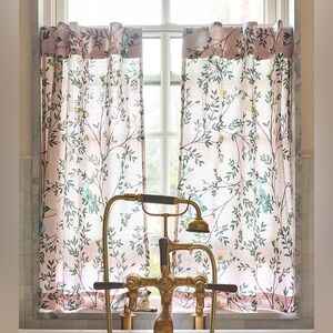Priyanka Organic Cotton Printed Bird Café Curtains, Set of 2